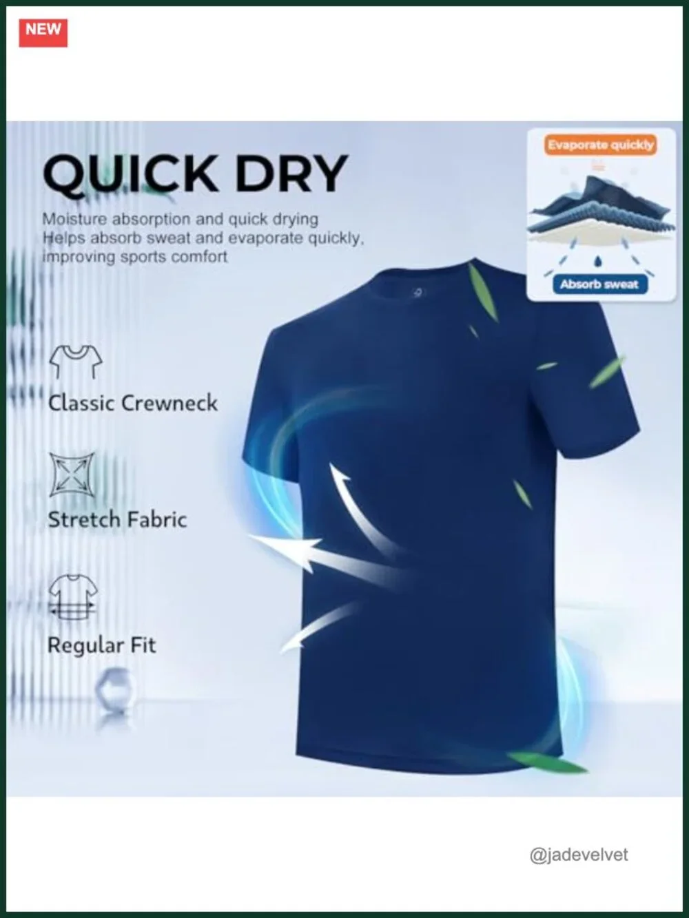3 Pack Men's Undershirts - Soft Moisture Wicking Bamboo Blend Crew Neck Tees